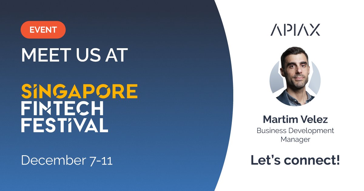 ApiaxCOM's tweet image. It&apos;s the last day of @sgfintechhfest and we&apos;d love to connect with you! Pass by our #Apiax booth (under #Regulation &amp;amp; #RegTech in the Exhibitor zone) or book a call with Martim Velez for another time 👉  ow.ly/dH9x50CHCYm #SFF