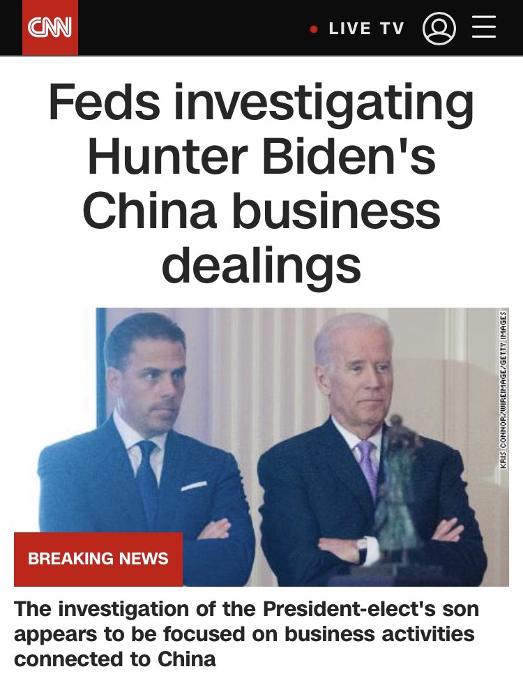 You’ll remember that one of the key players in all this was Tony Bobulinski, a former business associate of Hunters.Well, you might not if you’ve only read  @CNN. As of last night, they’d never mentioned him. But their homepage featured Hunter and China.Funny, that.