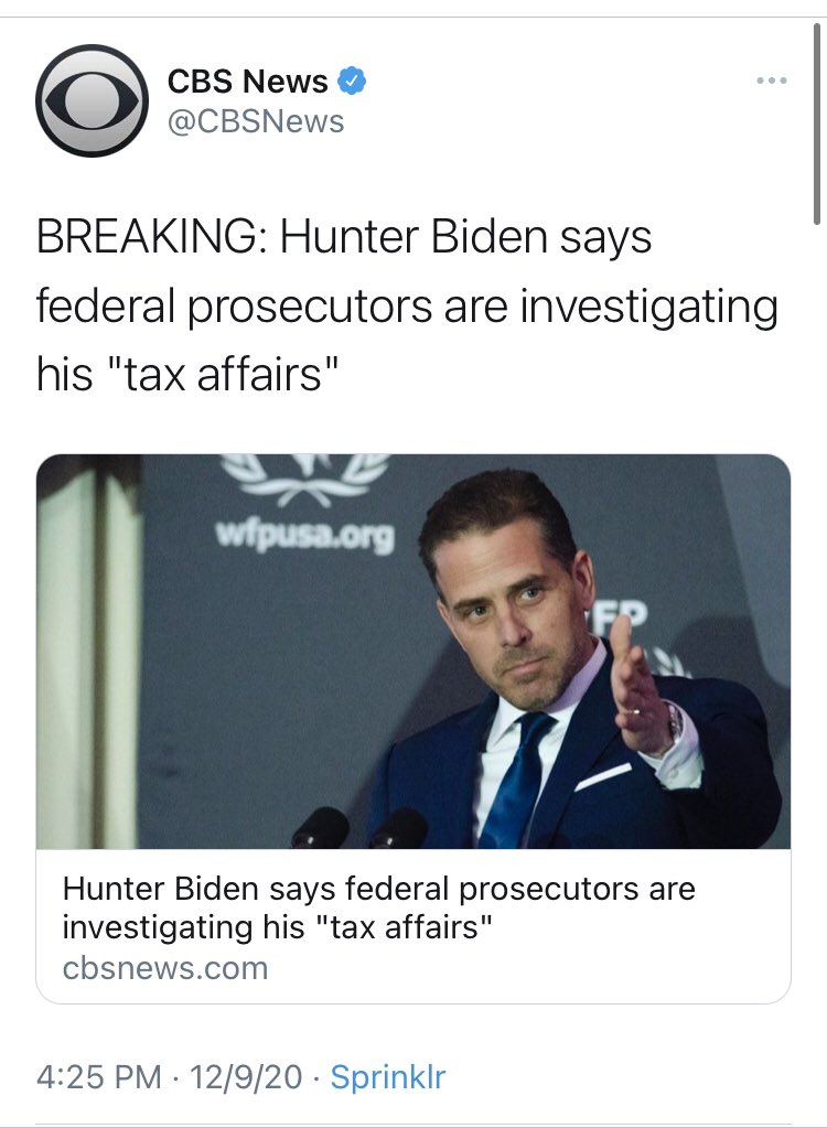 One of the most egregious displays was  @CBSNews, who got upset with one of their reporters for daring to ask about Hunter Biden in October (h/t  @CarmineSabia) but, all of a sudden, see it as a valuable story a couple of months later.