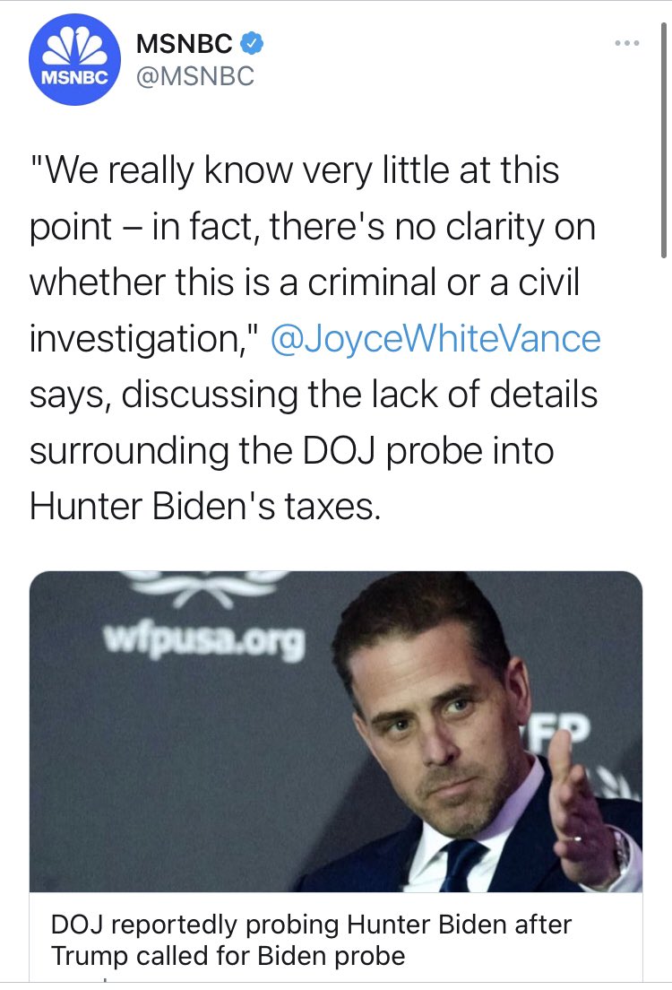 I almost appreciate the hustle from  @MSNBC, who have continued to go to bat for Hunter through all of this, even if their tone has, well, changed a touch.