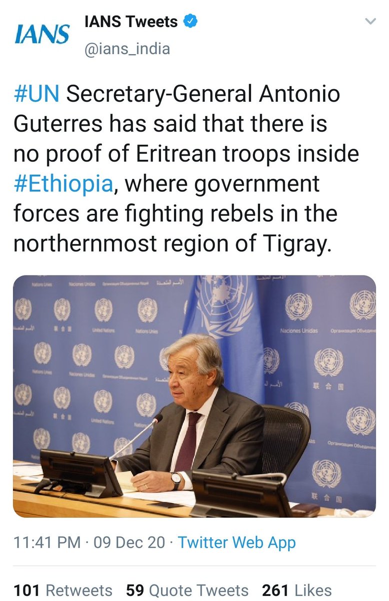 They claimed that not only Eritrea supported the Ethiopian government but also the UAE and Somali troops  however their misinformation is slowly being exposed.
