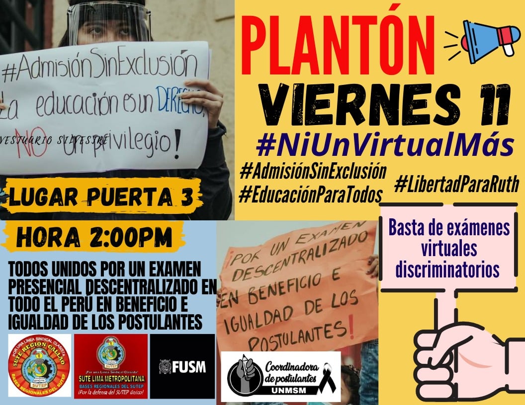 de_unalm's tweet photo. @Cposunmsm  , por nuestro derecho !!!! #Admisión2021 https://t.co/ob9orazTqy