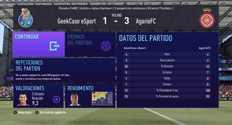 Locura lo de esta noche 🔥 primer partido que juego de la “Copa de Mundiales de Clubes de FIFAe” contra verificado portugués y ganamos con apuros 💪 Quiero dar las gracias a <a href="/ArticHollow/">ArticHollow</a> <a href="/IceCrewGaming/">Ice Crew</a> por la oportunidad que me han dado y por confiar en mí para estos partidos!❤️