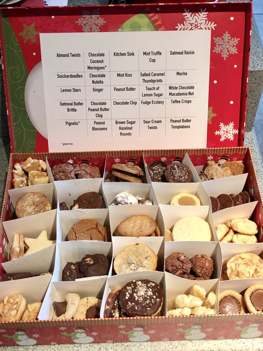 So if you have any questions about the process (like, how the hell do we make 4000 cookies with just one oven? or what do you do with all those cookies?), let me know and I'll try to respond. Here's the box I normally take to work each year--but not this year thanks to COVID.