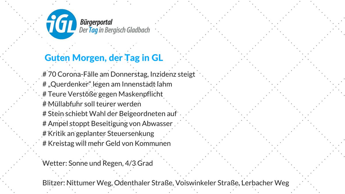 Burgerportal Guten Morgen Die Frische Dosis Lokaler Nachrichten Aus Bergisch Gladbach Alle Details T Co Ow3duxyyfp