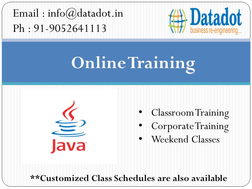 DatadotT's tweet image. Our Blog : datadottraining.blogspot.com…/best-java-online-tra…
Attend free demo : goo.gl/forms/m9gSZXmZ…
#java #online #training #course #education #software #learning #career #knowledge #classes #students #datadot
For More info : datadot.in
Call us : 9052641113