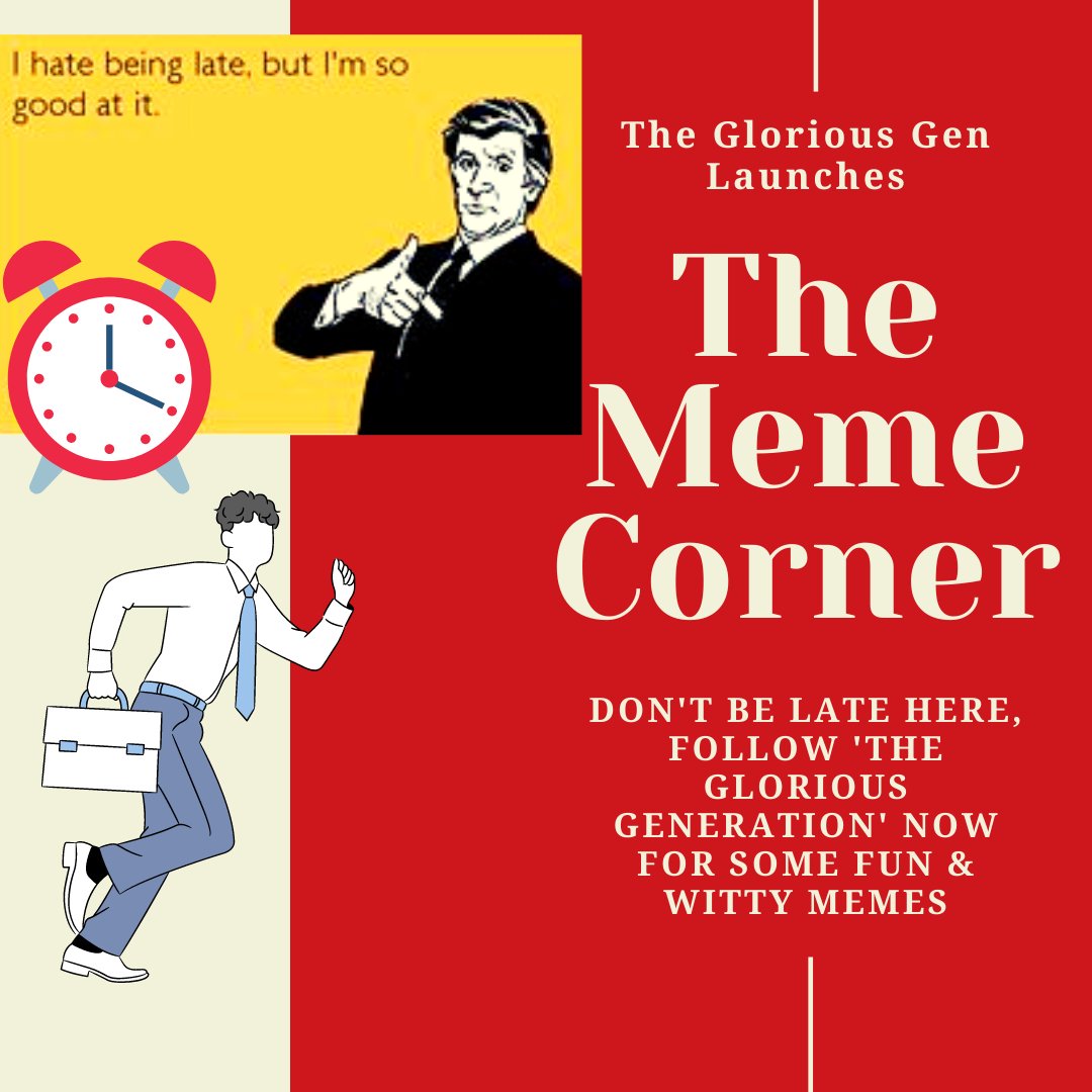 TheGloriousGen's tweet photo. #Follow #TheGloriousGen now on #Instagram for the #exclusive #Meme #Corner 

https://t.co/fSqiR8c6Tt

#Fun &amp; #Witty memes that you don't want to #miss 

#launching in a #week!!!

#newsletter #dream #weliveourdream #meme #TheGloriousGen #READ https://t.co/TiKYi535jp