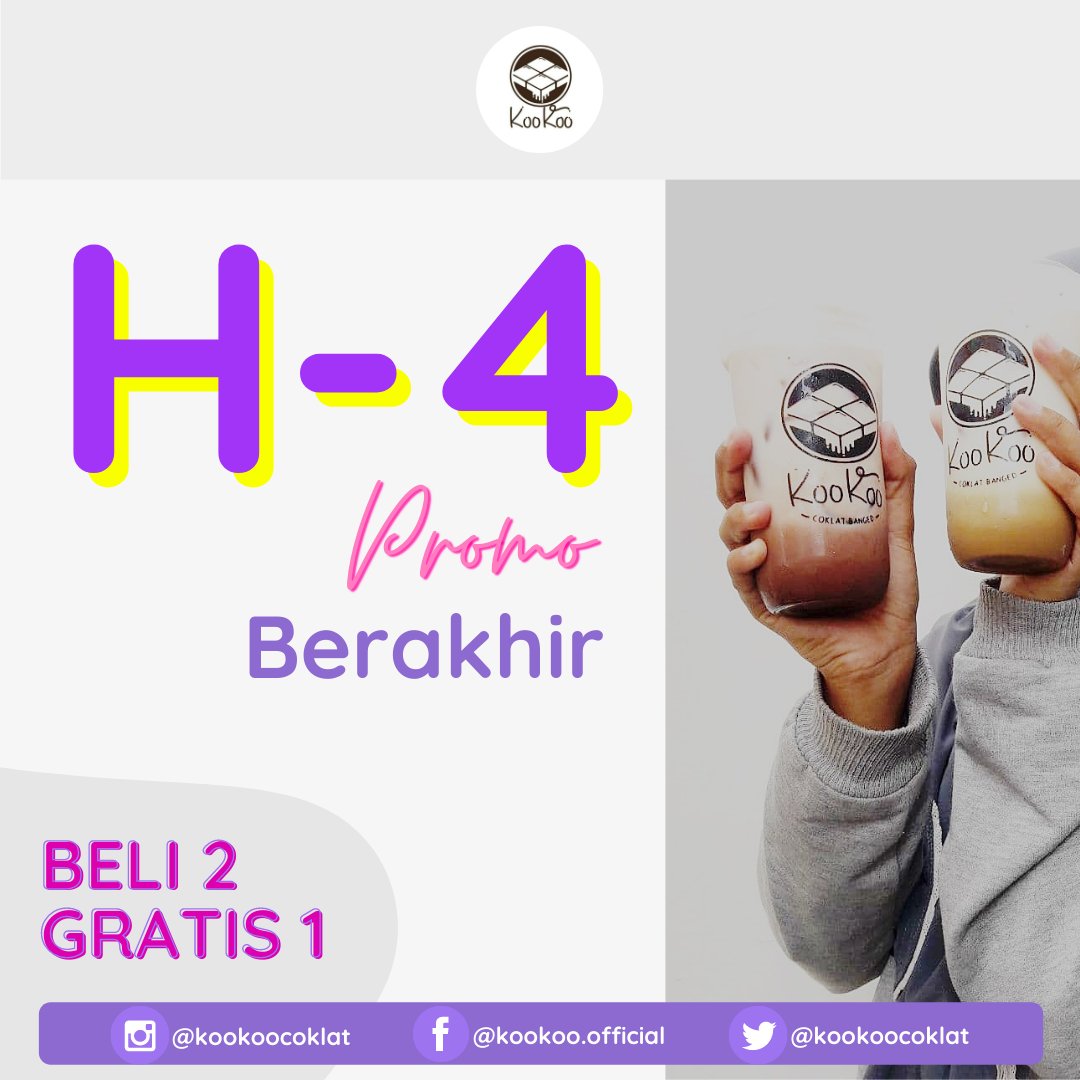 H-4 !! Promo berlaku sampai 15 Desember di Outlet  Alfamart Penggaron. Jl. Brigjen Sudiarto No.50, Penggaron Kidul, Semarang
maps.app.goo.gl/GHVtp8ZEzLUAWb…
_____
#minumansemarang #coklatsemarang #eskopisususemarang #coffeeshopsemarang #promosemarang #diskonsemarang #cafesemarang