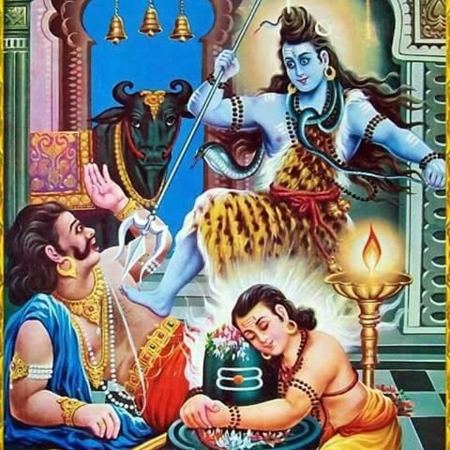 7. Lord Shiva was very angry with Yama’s rude behavior. Yama became afraid from Lord Shiva and begged for mercy. Lord Shiva cooled himself and saved the life of Markandey and blessed him with everlasting life as well as stated that he will always be of sixteen year old.
