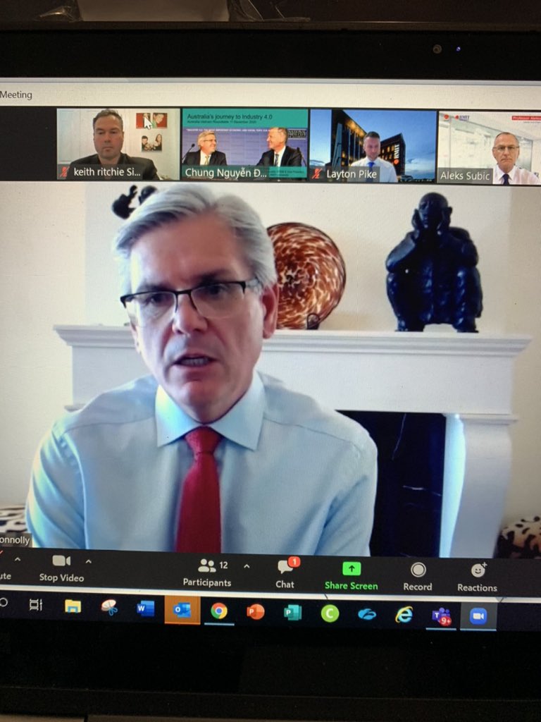Today <a href="/JeffRConnolly/">Jeff Connolly</a> joins prof Aleks Subic <a href="/RMIT/">RMIT University</a>  for the Australia &amp; Vietnam Industry 4.0 Roundtable. Sharing Australia’s experience &amp; ultimately supporting the recently signed Regional Comprehensive Economic Partnership #RCEP #i40
