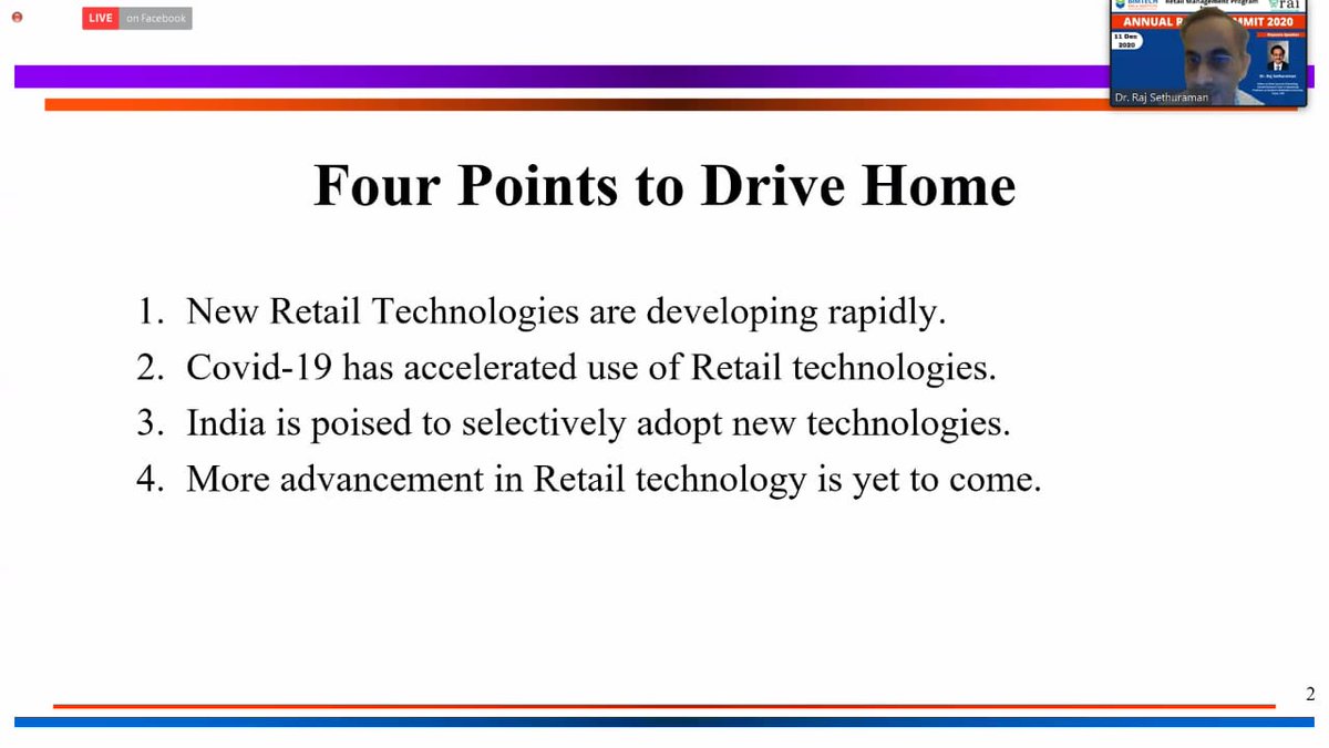 BIMTECHNoida's tweet photo. Glimpses of the #KeynoteAddress by Dr. Raj Sethuraman, Editor-in-Chief: Journal of Retailing, Harold Simmons Chair in Marketing on the topic "New Technologies in Omni Channel Retail"
Watch the event LIVE at - https://t.co/K89Tfq90tm
#retailsummit2020 #annualretailsummit https://t.co/liUTBKyIJi