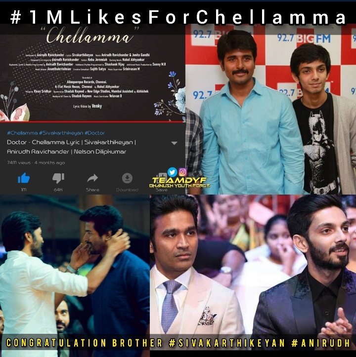 DhanushPuneFC's tweet photo. Happy for you guys @Siva_Kartikeyan , @anirudhofficial
And @Nelsondilpkumar .
Best wishes from #TeamDFP and all @dhanushkraja sir's fans 💐
For the massive success of song #Chellamma ❤
@TeamDYF ❤
#1MLikesForChellamma
#JagameThandhiram || #Karnan https://t.co/FK5TECS1Gt