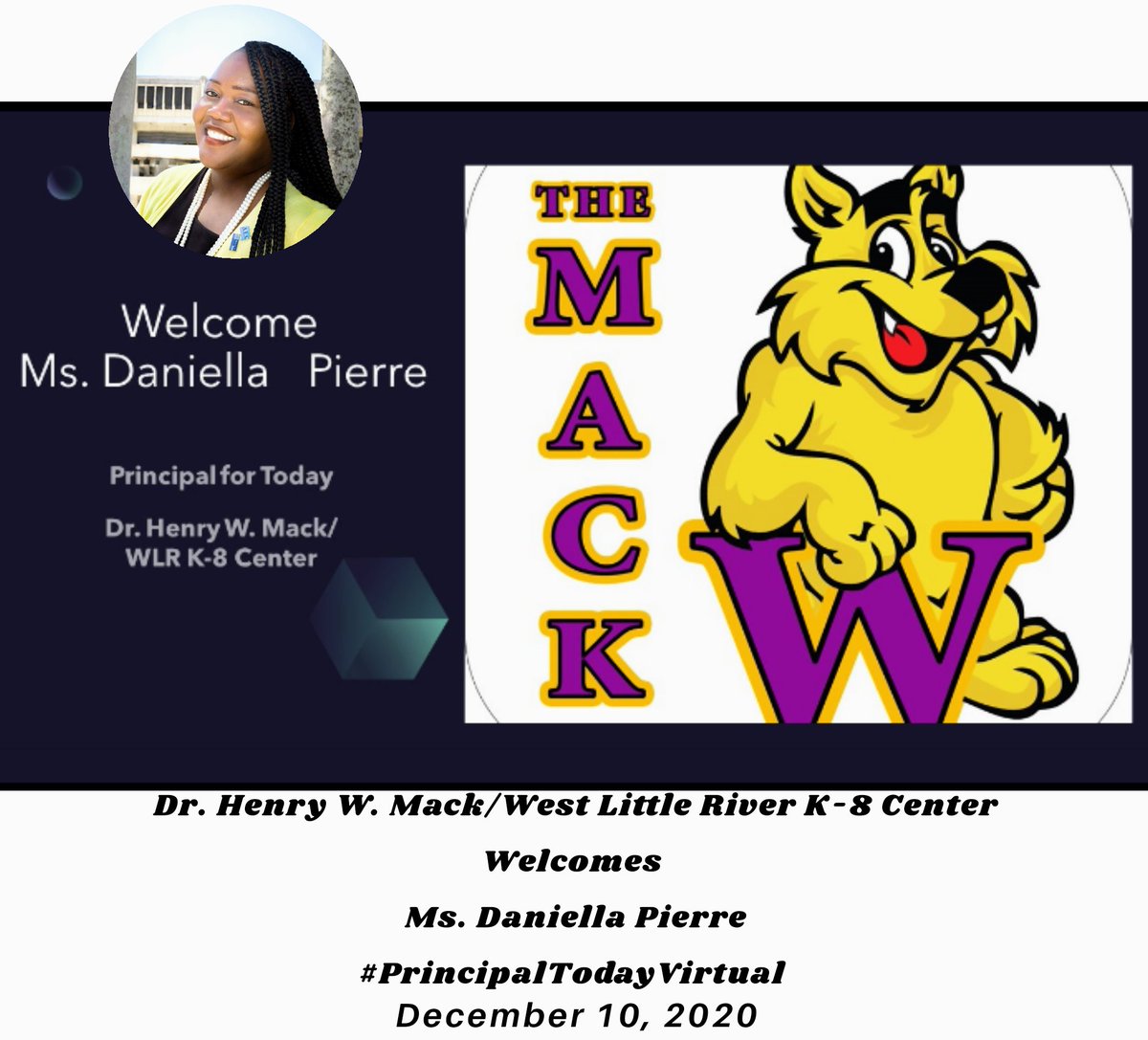Daniella4Change's tweet photo. Dr. Maya Angelou once said "when you learn, teach, when you get, give."
I had the opportunity to do just that by serving as #PrincipalTodayVirtual at the amazing Dr. Henry W. Mack/West Little River K-8 Center. It was a really great experience. Way to go Wildcats! 
@MDCPS https://t.co/cwy5wNeXtN