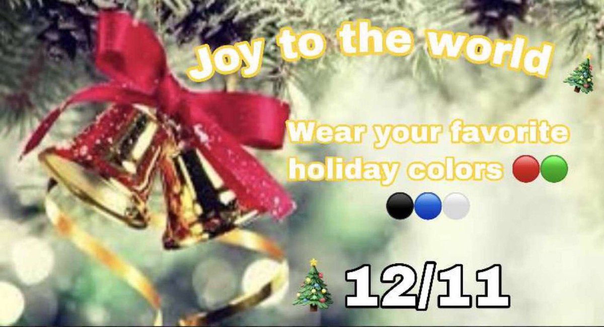 2021Yhs's tweet photo. FRIDAY- Joy to the world! (Wear your favorite holiday colors)❤️💚#theyoungkerway #riderspirit https://t.co/5eRW3iOh7J