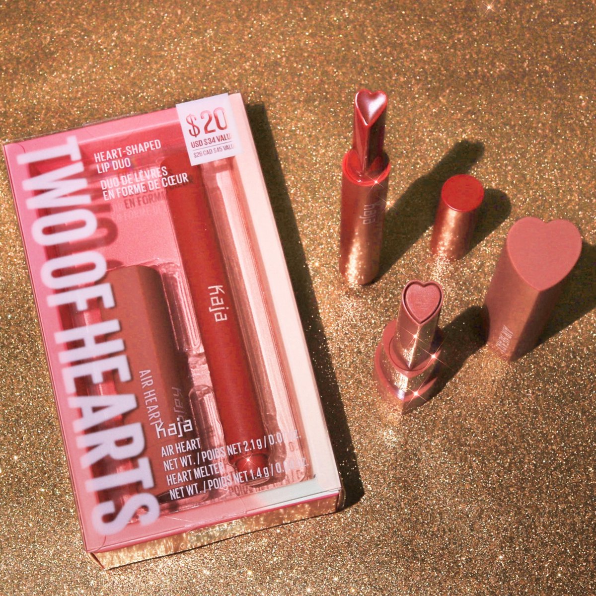 kajabeauty's tweet photo. Take our two most-loved lippies &amp; get the most heart-stopping holiday set. 😍💞 Our Two of Hearts bundle ft. Air Heart in Ride or Die + Heart Melter in Cutie Pie (new limited edition color)! 💋 Shop only @sephora. 😘 #kajabeauty #kbeauty #crueltyfree
🛒: https://t.co/kQUz6XQLZg https://t.co/ssY5sOi0Cx