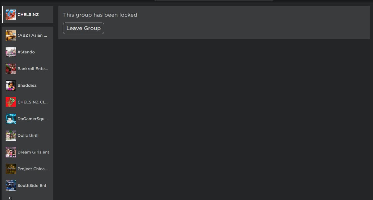 Chelsinzrblx Chelsinzr Twitter - what does it mean if a roblox group is locked