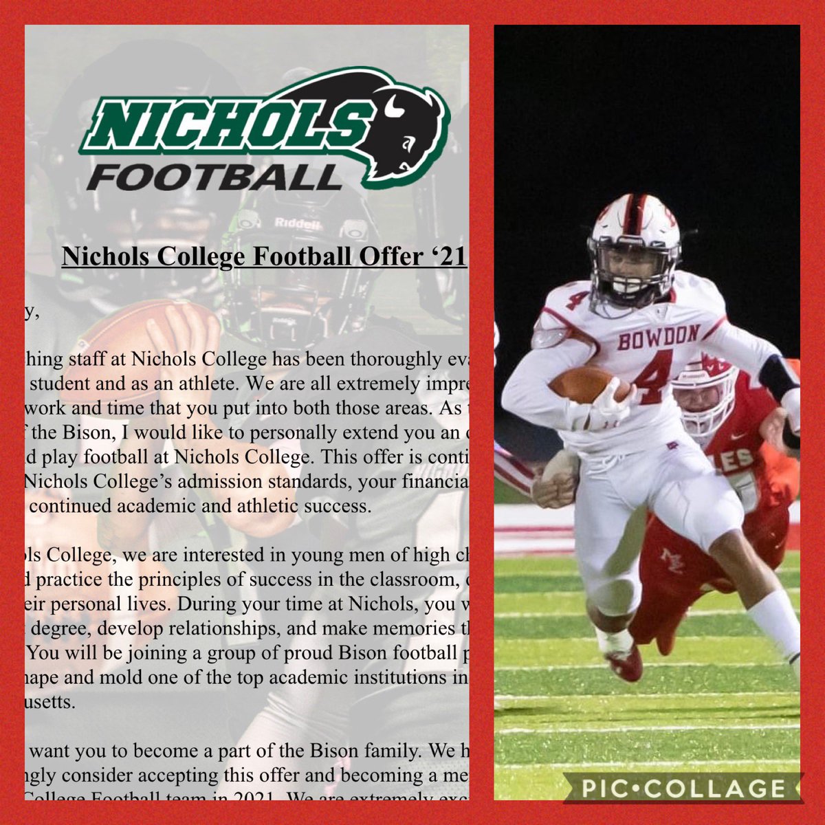 bowdonrecruits's tweet photo. Congrats to 1st team all region WR Tray Wyatt on his offer from Nichols College to continue his education and football career!!! @Tray_y4 @RecruitGeorgia @NwGaFootball @NCbison_FB @GradickSports https://t.co/Mm1C1wGLxD