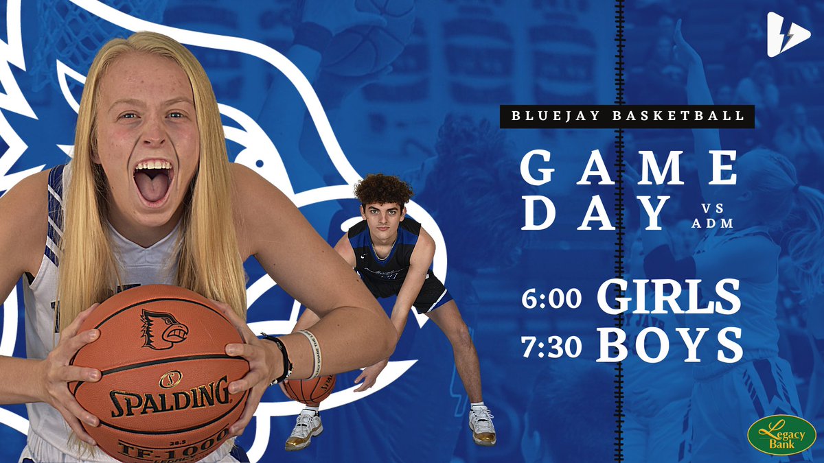G A M E D A Y! 

Sponsored by <a href="/LegacyBankIA/">Legacy Bank</a> 

⌚️ 6:00 pm / 7:30 pm
📍 Bondurant, IA
📺 bluejayslive.org