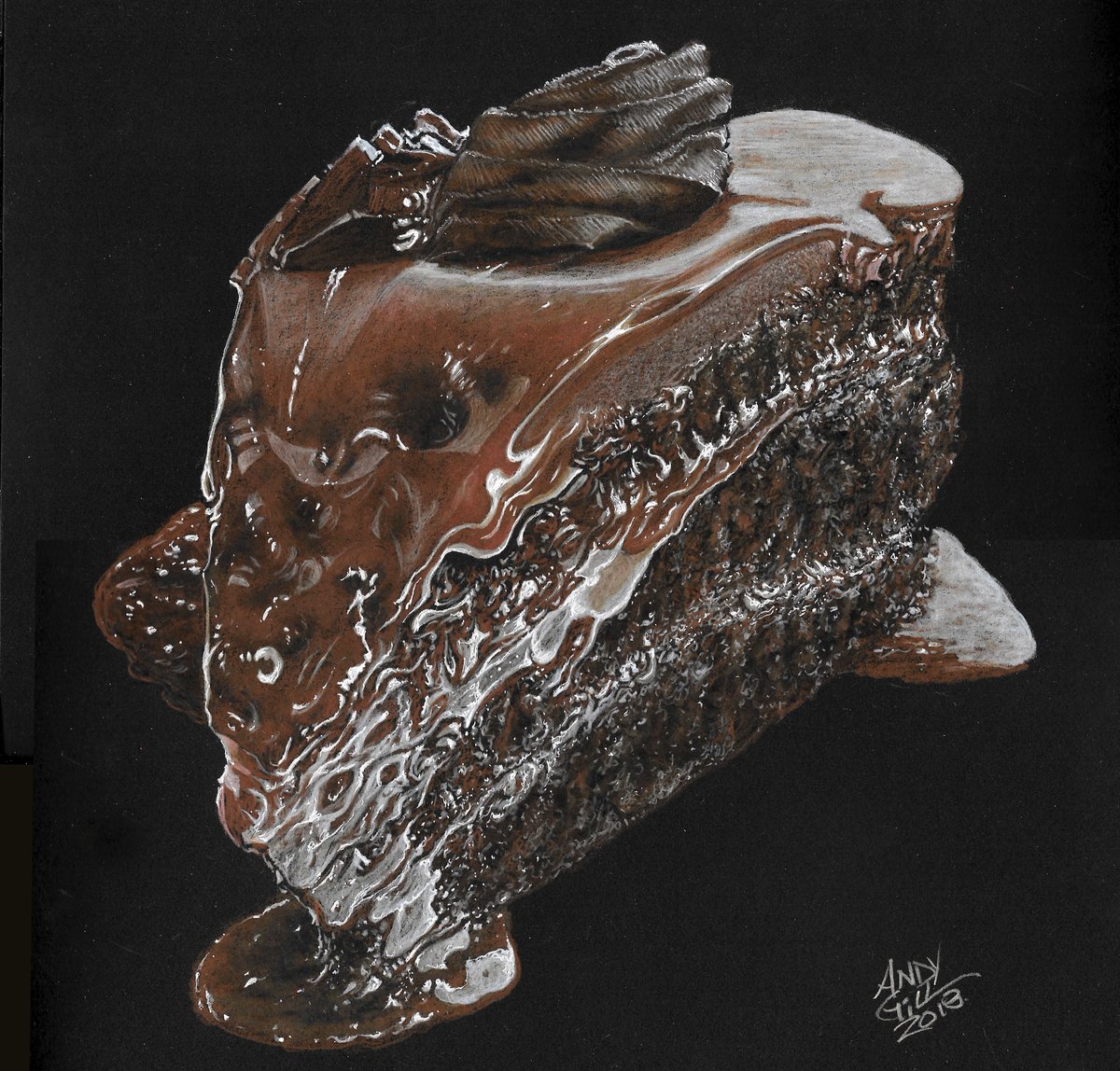Andy_Gill48's tweet photo. Prismacolor Premier color pencil on 12x12 inch, on black Stonehenge print stock ( Chocolate Cake ). #Arting #illustration #Creating #AltronColorImaging #AndyGill   @Andy_Gill48   Thank you https://t.co/f8TQMEWjpB
