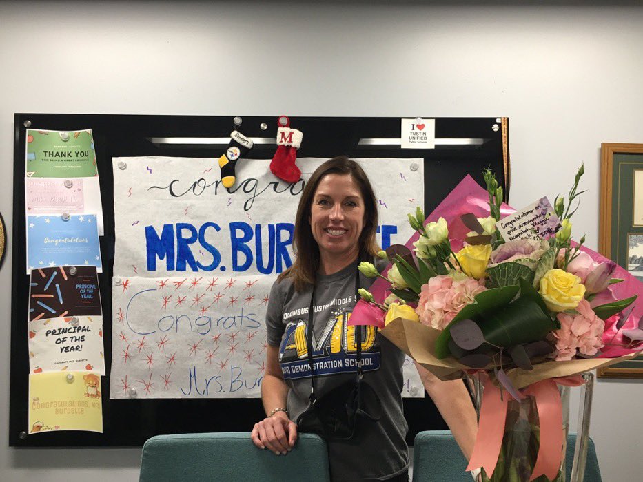 MissBrownCTPE's tweet photo. So beyond proud of my incredible Principal/Boss and friend! Maggie Burdette, you are AMAZING! TUSD Middle School Principal of the Year! 👏👍🤩🎉💃🏼💐@PrincipalCTMS @teachtorenew @bulldogs_ctms https://t.co/Kf8nYBNO96