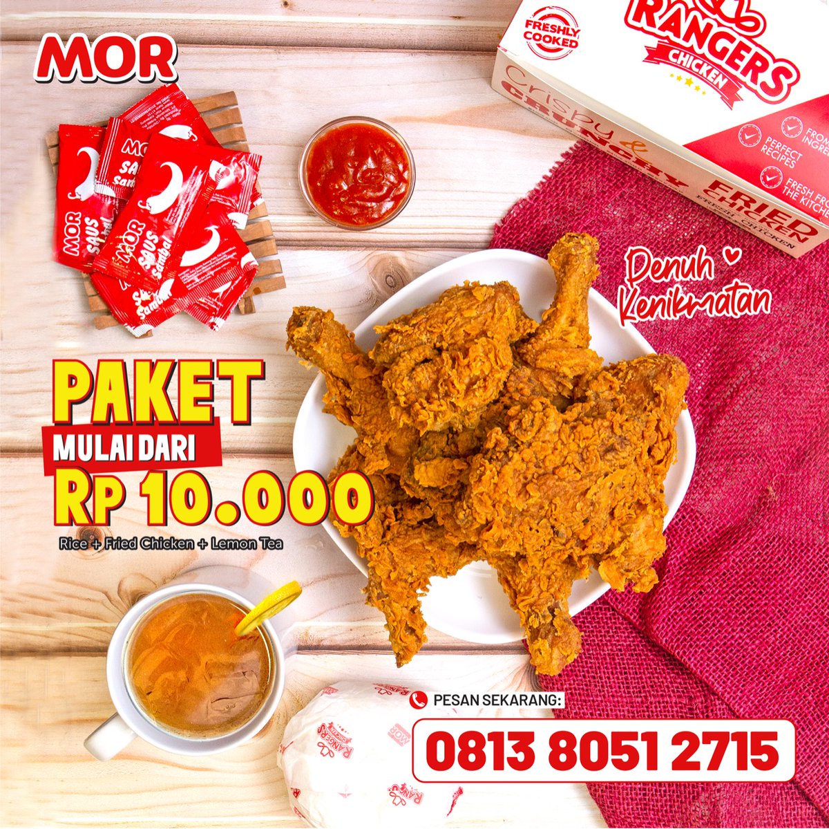 MORStore's tweet photo. Makin lama diliat bikin jd makin laper krn pasti kamu mulai bayangin nikmatnya Fried Chicken dgn daging yg lembut dan gurih, serta kulit yg super krispi.Nah, paket ini jd makin sempurna krn mulai dari Rp 10rb aja kamu bisa dpt Nasi+Fried Chicken+Lemon Tea! #MORStore #MORMenu https://t.co/sP4GrvNugc