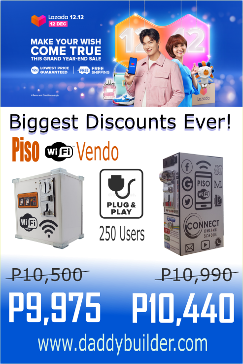 daddybuilder1's tweet photo. We're on  S A L E !!!
Enjoy great discount in our 12.12 promos on Lazada and Shopee!

LAZADA:
https://t.co/IpIWl8pnD6

SHOPEE:
https://t.co/b0bRkGBw7F

#Piso
#PisoWifi
#PisoWifiVendo
#PisoWifiMachine
#Pisowifivendomachine
#Business
#Passiveincome
#Plug&amp;Play
#Vendo https://t.co/hoMcLF7fE9