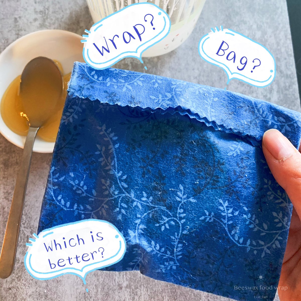 eco_lun's tweet photo. I am still experimenting on beeswax snacks bag versus beeswax wrap.
I found that snacks bag are ready to use, great for small food items but requires longer time to clean ( hard to get to small corners). On the other hand, wraps are easier to wash and more versatile. #beeswaxwrap https://t.co/dKmgsJDdMB