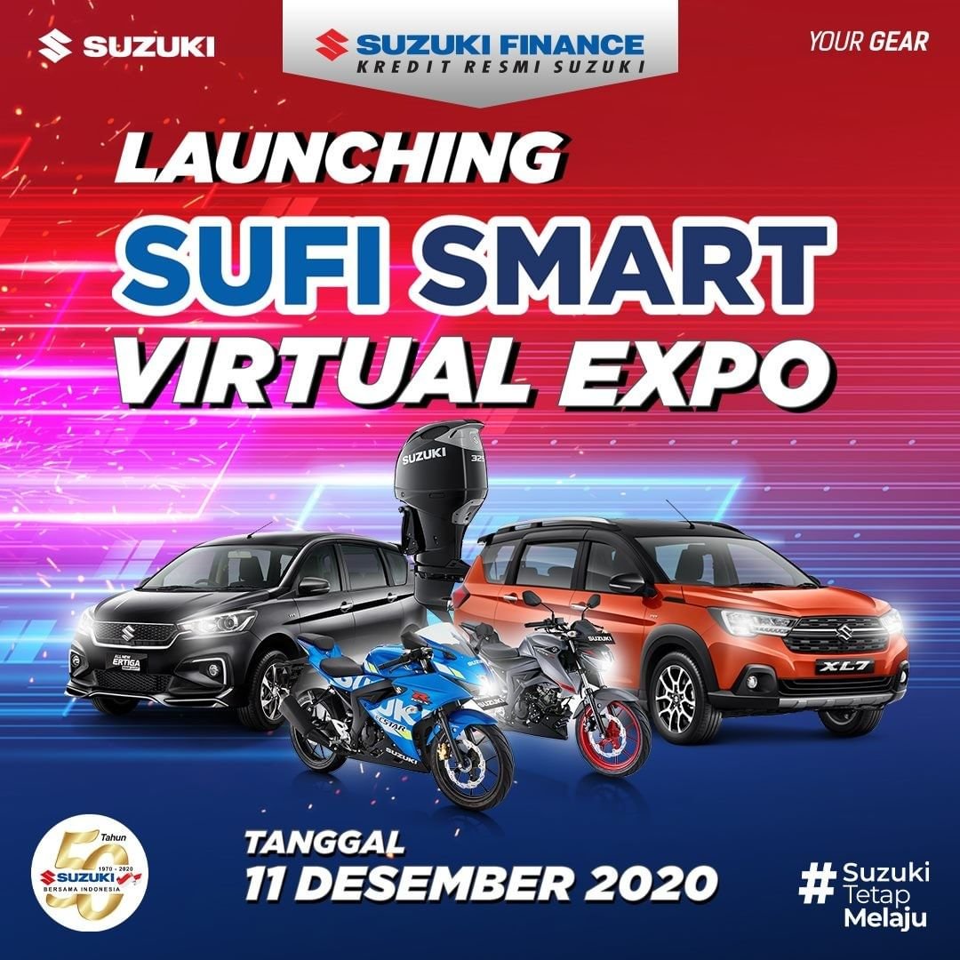 InfoSuzukiSmg's tweet photo. Suzuki Family mau dapetin potongan hingga 4 juta Rupiah untuk passenger car? Hadiri Sufi Smart Virtual Expo tanggal 11 Desember 2020, eksklusif cuma di Suzuki Finance Indonesia Youtube Channel. https://t.co/C0Ugd4Dy36