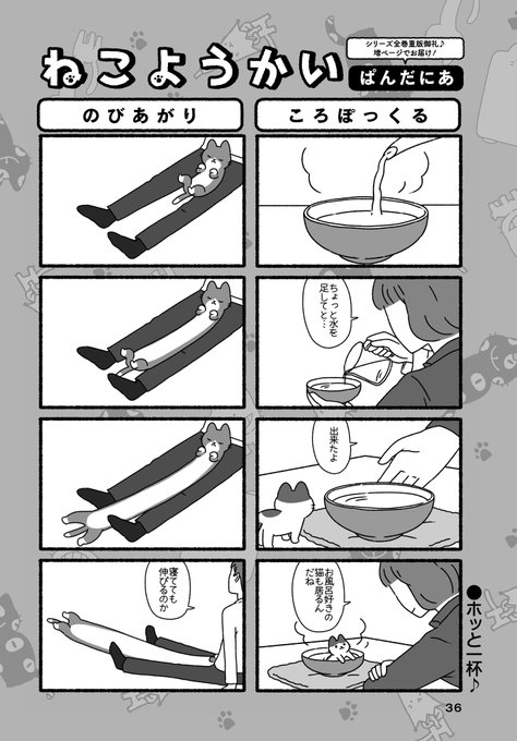 増ページ「ねこようかい」(ぱんだにあ)
シリーズ全巻続々重版御礼!!
しっぽり、そしてまったり～なねこようかいたち♪
可愛さもボリュームもマシマシでお届けです?
#まんがライフオリジナル #本日発売 