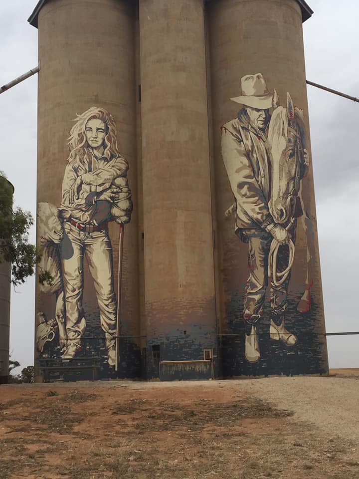 my friend debbie, who i went to school with, recently went to the silo art trail. and i think she went on a bit of a wine trail too lol. so i will post some of the photos she took