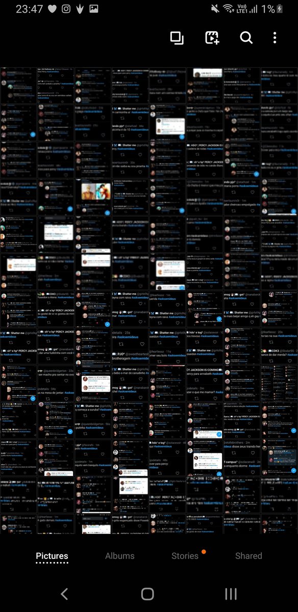 benoistsstaff's tweet photo. Olha a minha galeria serio ainda teve mais 3 fileiras de ft q n coube no print #asksemideus https://t.co/W4Yfu0wlGa