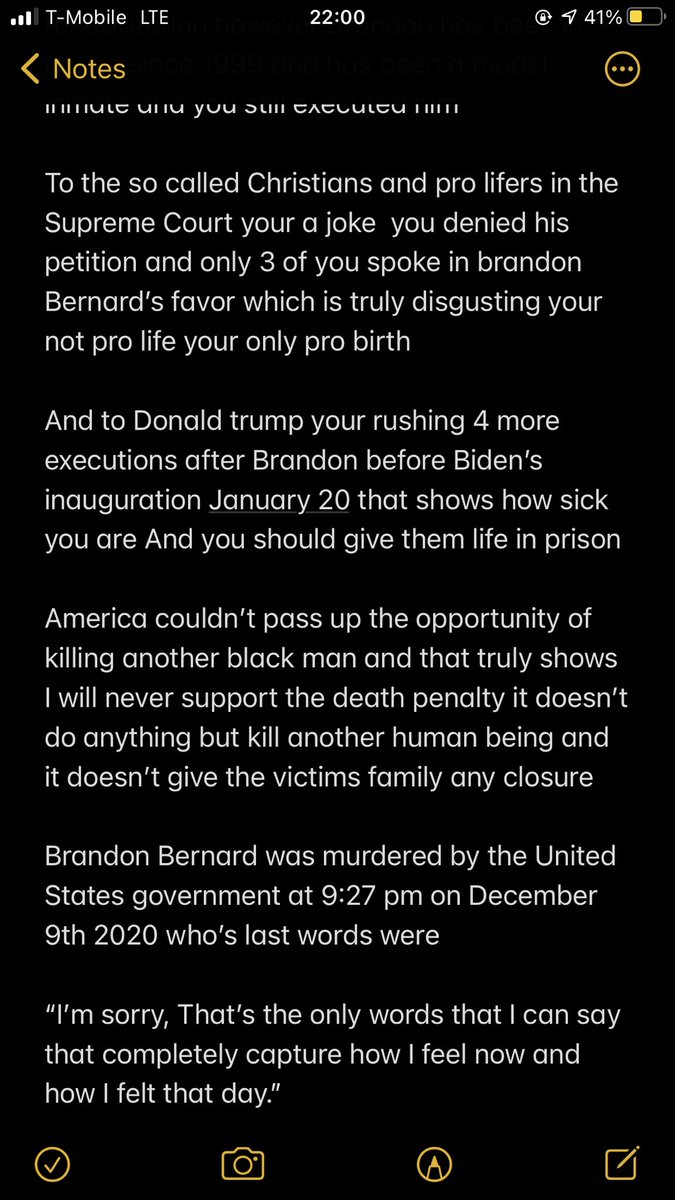 Secretlys_voice's tweet photo. Because I can’t write everything in a tweet because the limit on characters
You can read the photos on what i have to say
#ripbrandonbernard #BrandonBernard #SAVEBRANDON https://t.co/IiPEcZcggV
