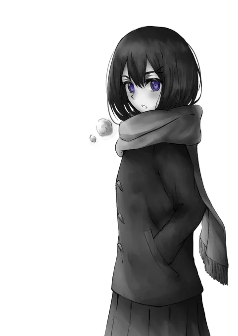 水彩でガシガシ描いた女の子 