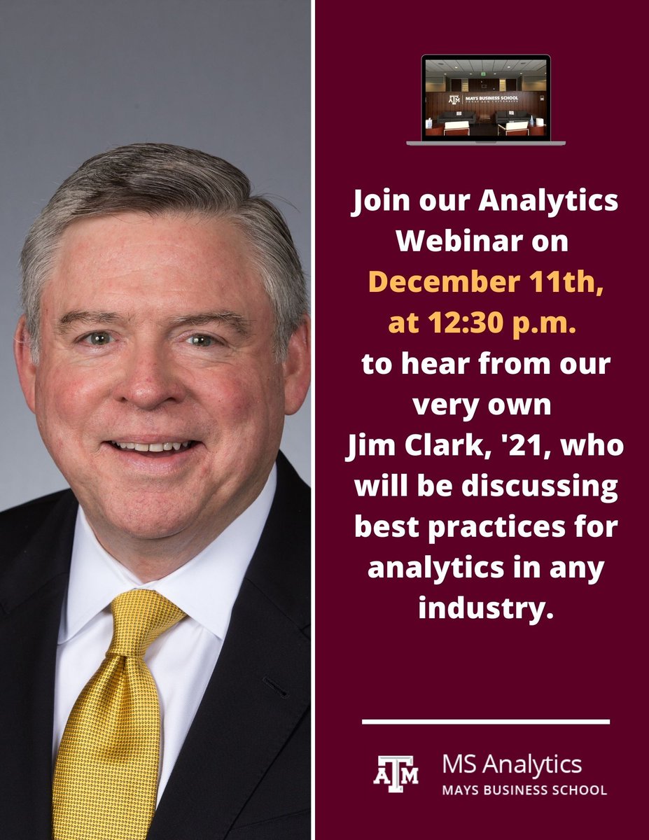 TAMUAnalytics's tweet photo. Do you want to get started with an analytics project, but don't know where to start?
Join us tomorrow! Register to receive the Zoom URL https://t.co/q58FahnhPE https://t.co/7fdieOmk7b