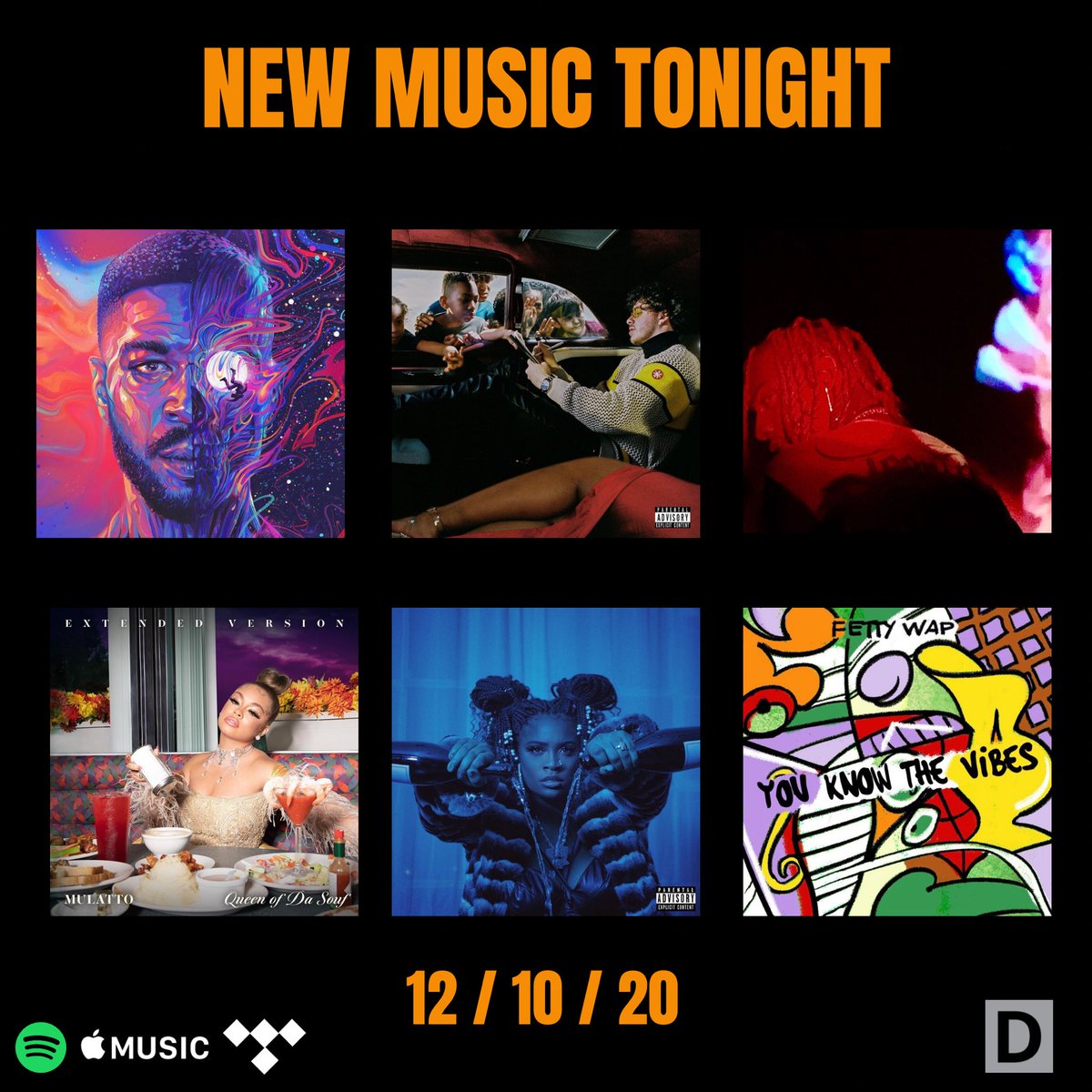 🚨 NEW MUSIC dropping tonight from @KidCudi, <a href="/jackharlow/">Jack Harlow</a>, <a href="/playboicarti/">.</a> (maybe), @mulatto, <a href="/kamaiyah/">ill yaya</a>, and <a href="/fettywap/">Fetty Wap</a> 

What new music are you looking forward to the most? 💽