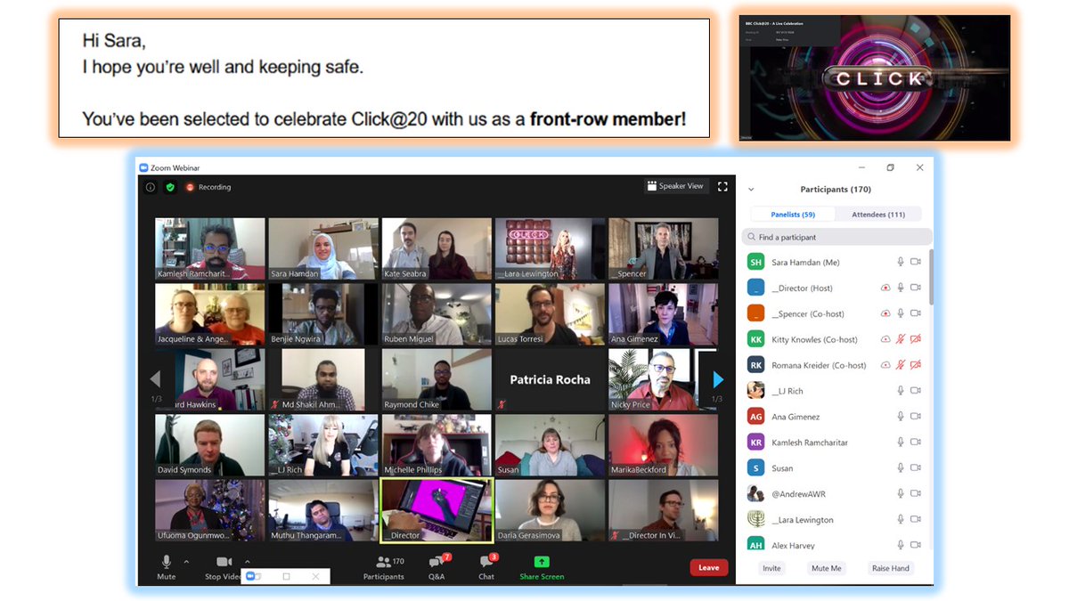 sarahmhamdan's tweet photo. Thank you @BBCClick team for selecting me to celebrate Click20 with you, my 2020 became special @LaraLewington, @spenley, Richard Taylor, @peprice, @romanakreider, @dannsimmons, @MarcCieslak, @katerussell, @OmarMehtab, @jencopestake, @StephenBeckett, @kittygknowles, @LJRICH #BBC https://t.co/7pOyw0yExT