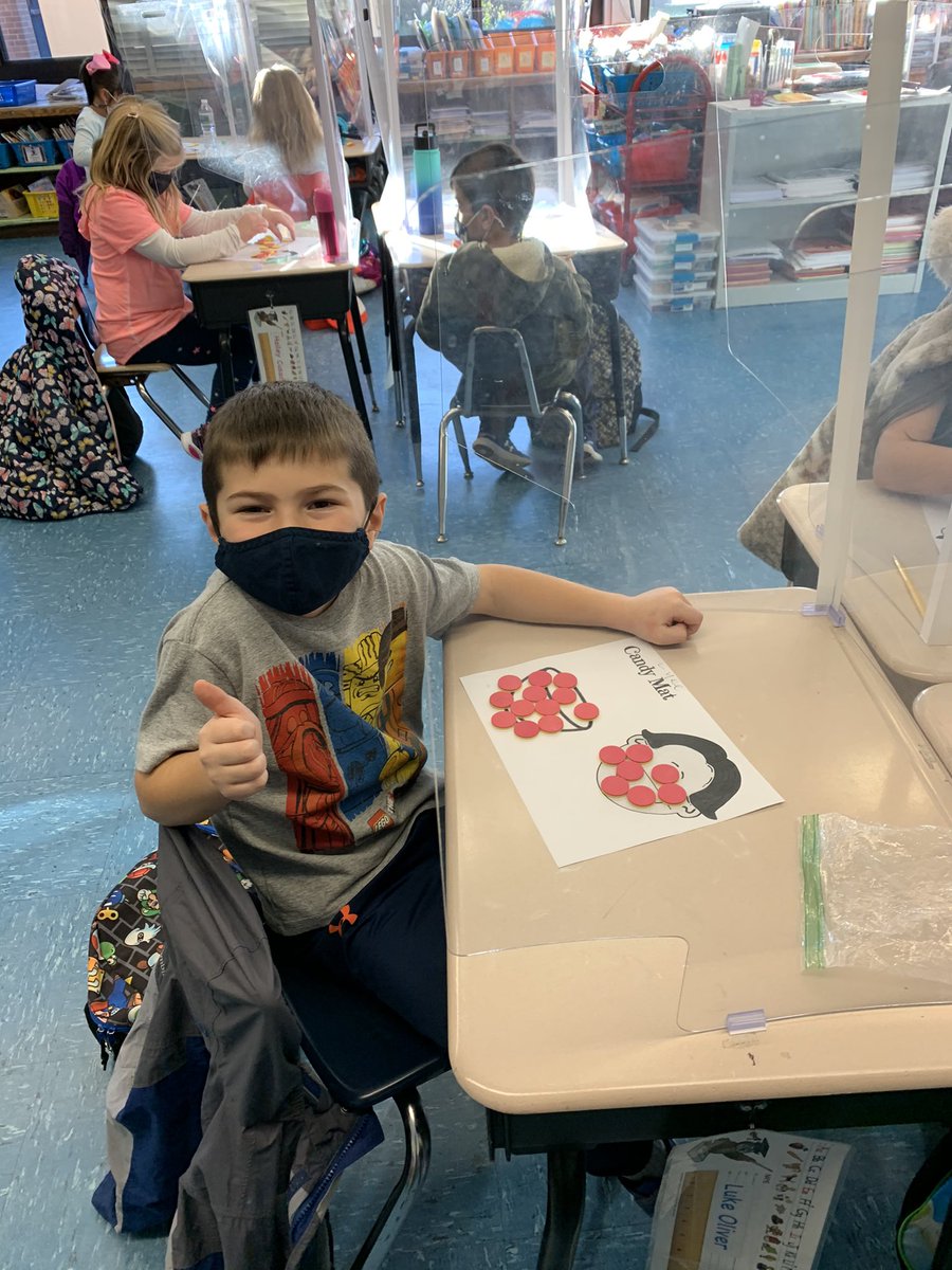 We look forward to Thursday afternoon when Mrs. Puglisi comes to our class to practice math concepts! We loved the video of her son taking candy from the candy bowl! It was fun to figure out the missing number!!