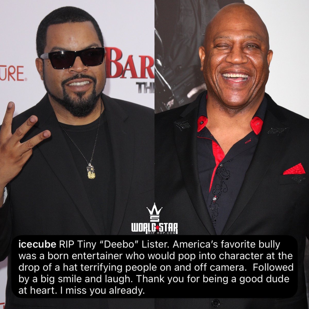 WORLDSTAR's tweet photo. #IceCube speaks on the passing of Tommy “Tiny” Lister 🙏 @IceCube #RIPTommyLister https://t.co/hPewk5Kb2n