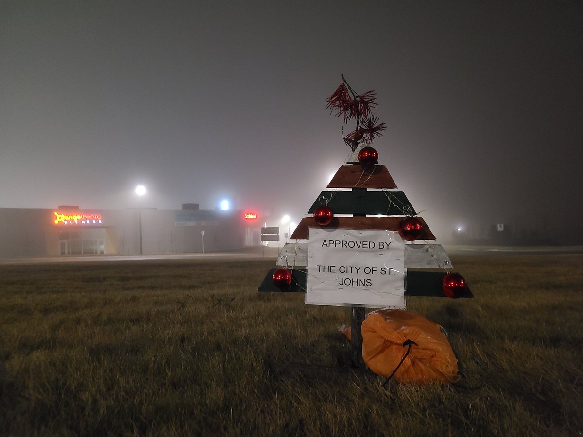 Someone has put up a knee-high christmas tree, decked out bulbs and lights, in the Galway Roundabout. <a href="/VOCMNEWS/">VOCM News</a>