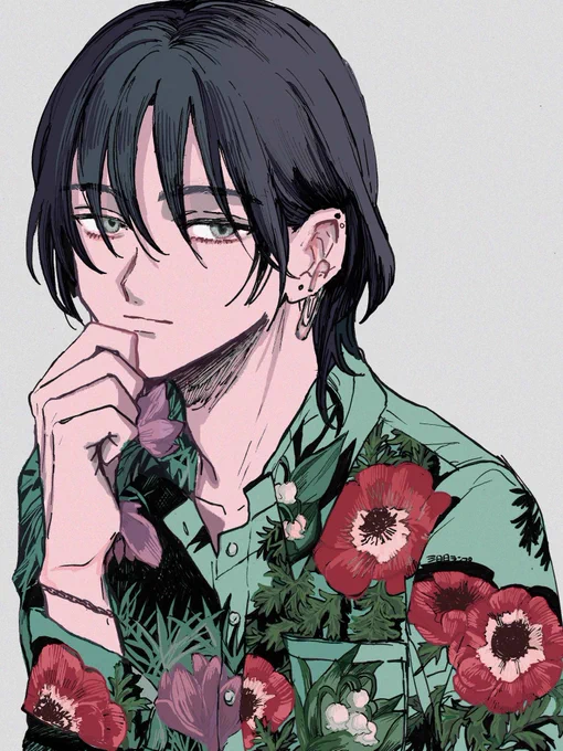 毒花柄シャツの男、 
