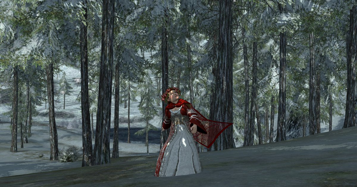 PontinFinnberry's tweet photo. Yule outfits with new dress, Crown and Jacket #Lotro #Lotrofamily #Lotrocosmetics https://t.co/VL0j6ZKSuq