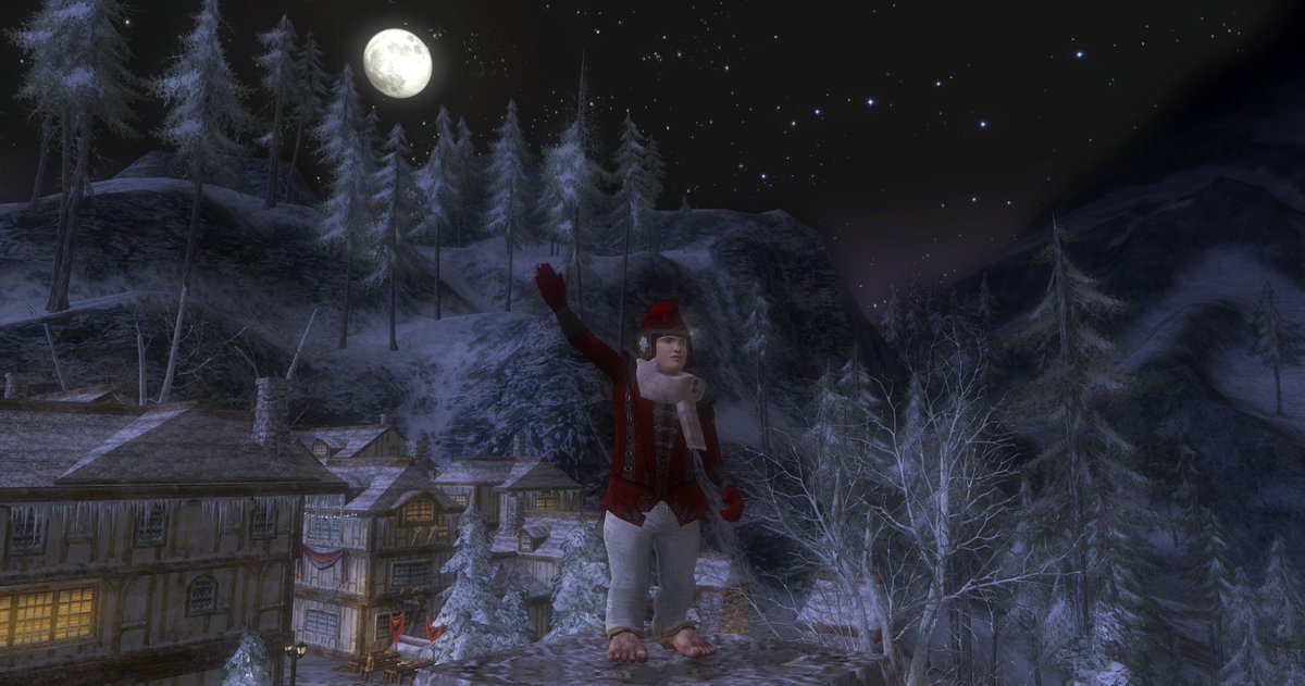 PontinFinnberry's tweet photo. Yule outfits with new dress, Crown and Jacket #Lotro #Lotrofamily #Lotrocosmetics https://t.co/VL0j6ZKSuq