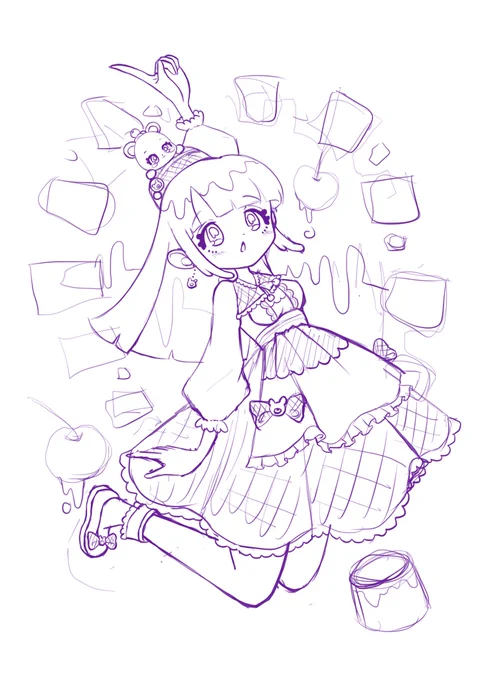 プリンちゃんwip〜!
黄色系×ゆめかわが成り立つか実験! 