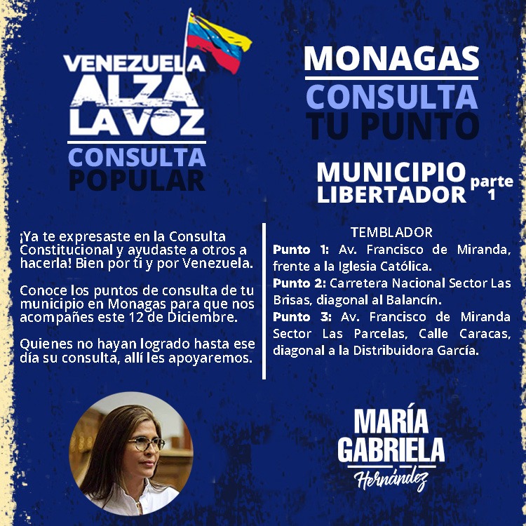 MariaGMonagas's tweet photo. #ConsultaPopularPorVzla #Monagas #Libertador #Temblador #Tabasca #LasAlhuacas #Chaguaramas https://t.co/O6nt9rt38M