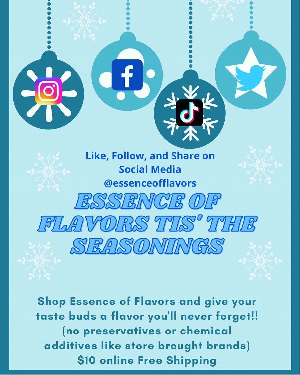 imablackdiamond's tweet photo. Shop @essenceofflavor seasonings for your #tasty Holiday meals #SupportSmallStreamers #shoplocal #HolidaySeason https://t.co/OjmV9TneWx