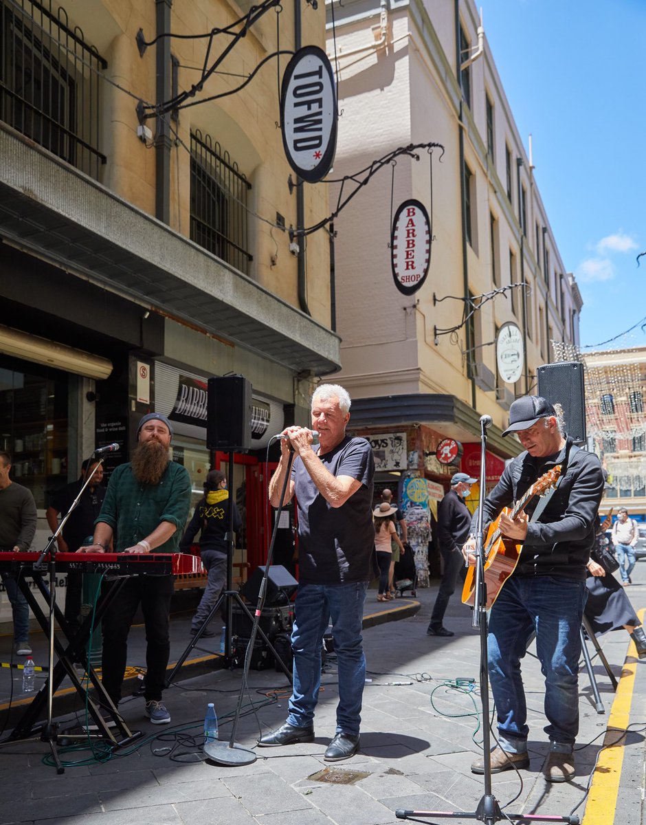 cityofmelbourne's tweet photo. SURPRISE PERFORMANCE: Daryl Braithwaite’s surprise laneway gig is the first of a series of pop-up concerts from Australia’s most loved singer-songwriters and performers that will happen at outdoor dining locations in the city over the next two weeks. https://t.co/WxudiSwKuG