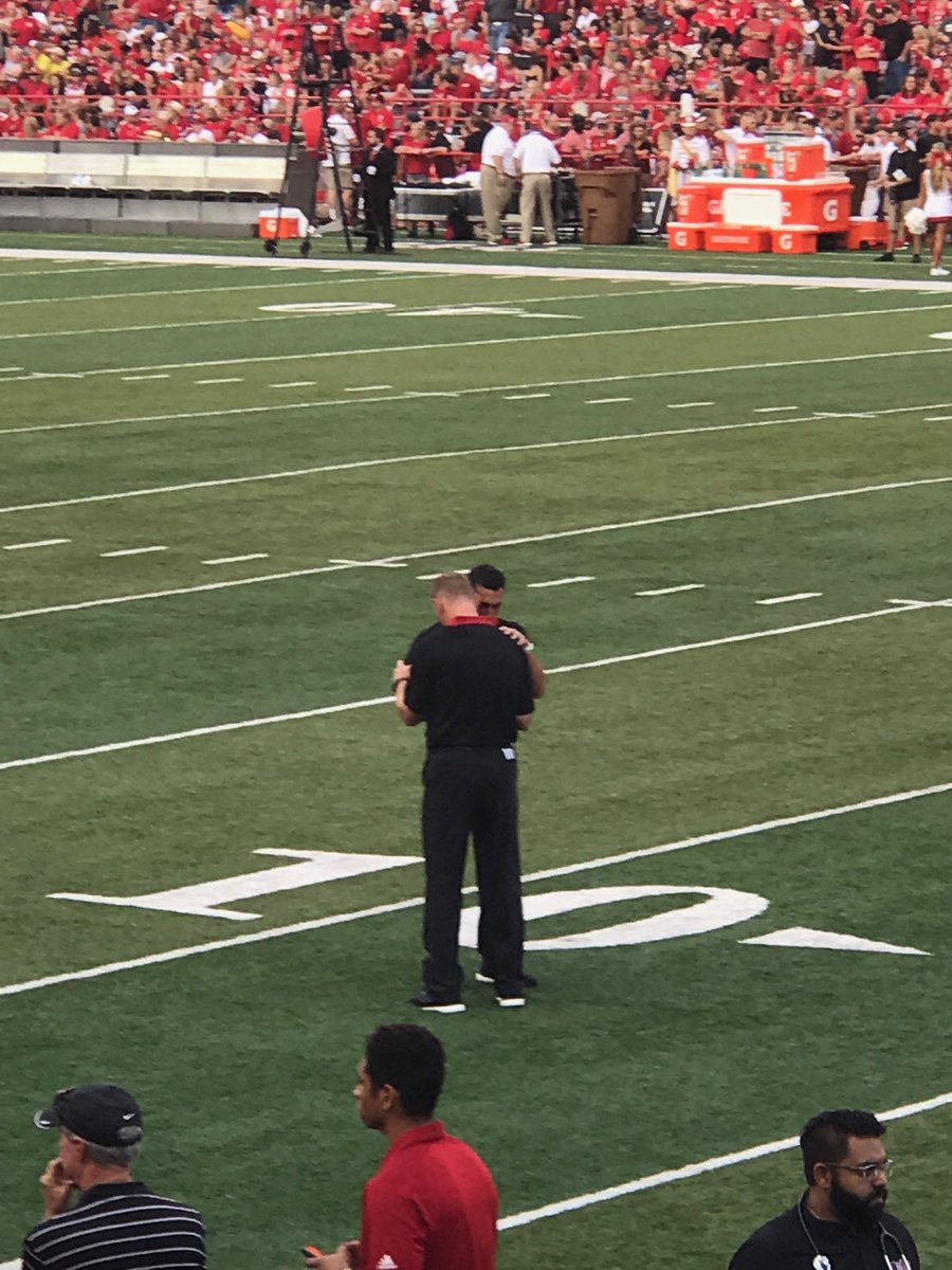 FCA_ASU's tweet photo. Pregame routine. Not a tradition or superstition, just going UP before we got out. Only missed 2 games in seven years (loss of my father inlaw and Momma Wendy) we will miss ya boss. @CHbanderson https://t.co/sgNHkfrWng