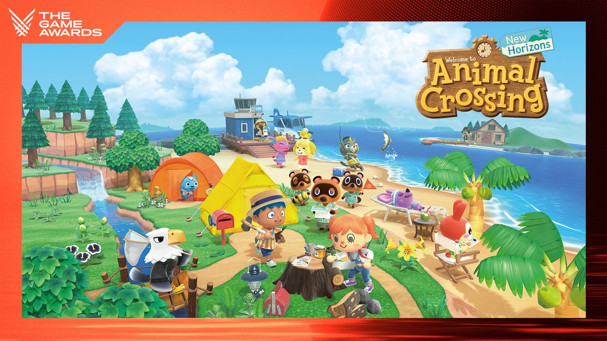 NintendoAmerica's tweet photo. #AnimalCrossing: New Horizons receives Best Family Game at #TheGameAwards! Thank you to all the fans for your support, and we hope you continue to enjoy life on your island! #ACNH @animalcrossing https://t.co/dG8wacAc8s