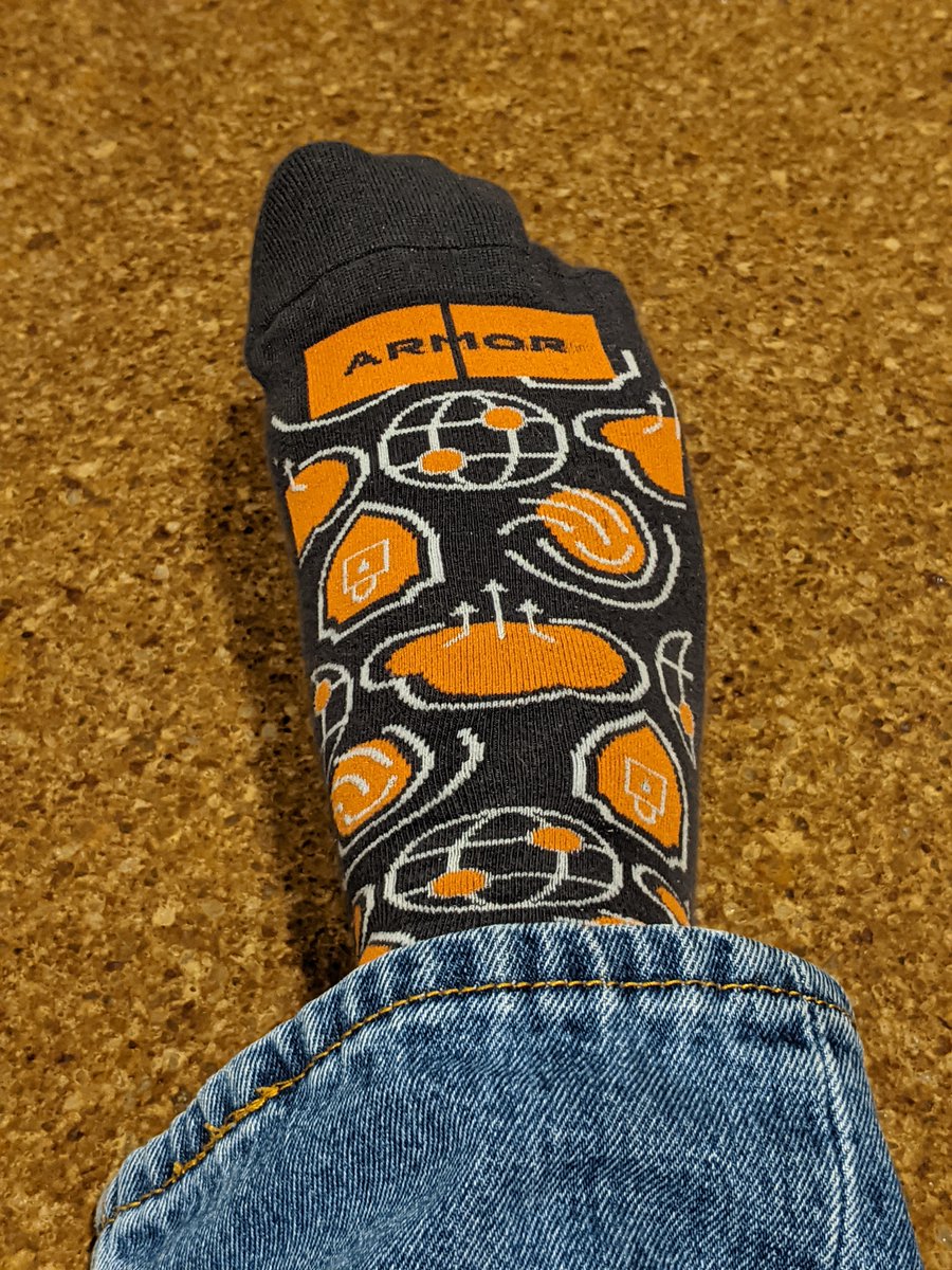 georgedegraaf's tweet photo. Check out my Armor socks! Maybe the best socks on the planet...even on a countertop of granite! #ArmorSocks @Armor https://t.co/HVmz5qgjiC