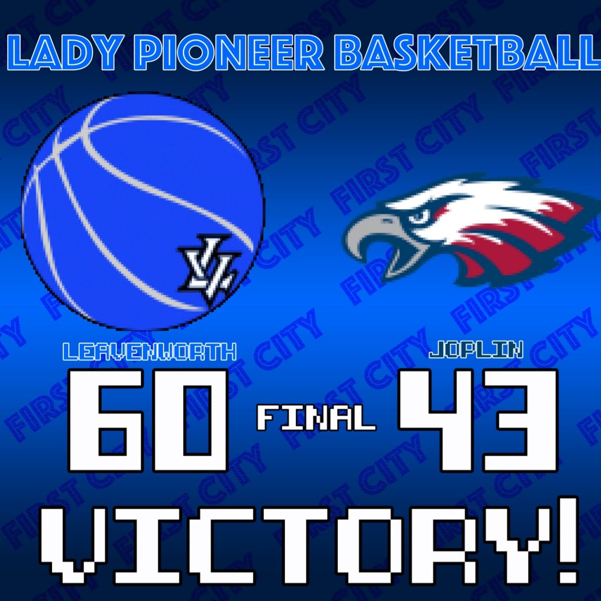 First W! Great job ladies! Aleshia Jones 25pts, Monece Thomas 12pts, Jariah Wright 10pts